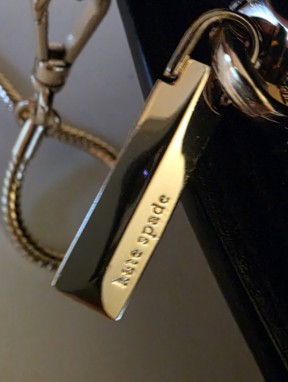 Kate Spade Meow Cat Crossbody Black Leather Chain Bag - Picture 13 of 13